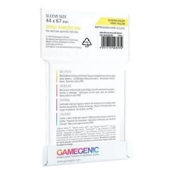 Sleeves Transparents 44 X 67MM 50P Matte -Série De Jeux Sleeves Transparents 44 x 67MM 50P Matte 1