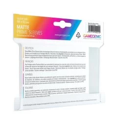 Sleeves Transparents Matte 66 X 91MM 100P Blanc -Série De Jeux Sleeves Transparents 66 x 91MM 100P Blanche Matte 2